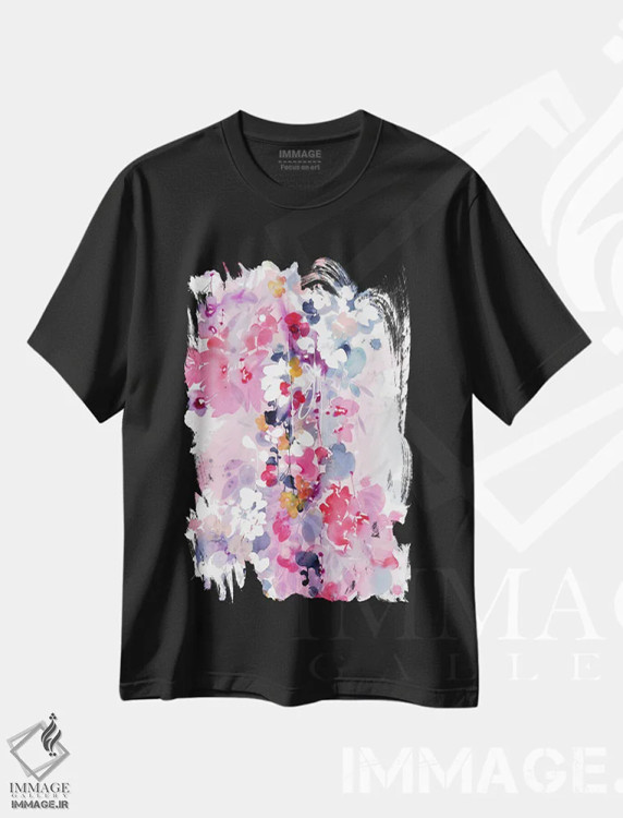 تیشرت مشکی طرح دار محو شدن، آبستره اثر کریتیو اینگرید | immage.ir