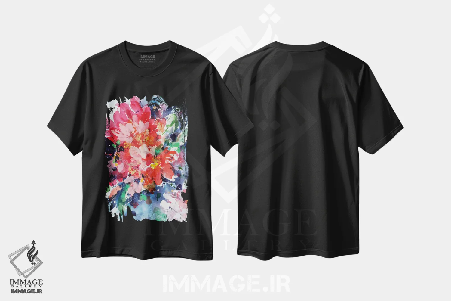 تیشرت مشکی طرح دار آغوش کیهانی، دکور معاصر اثر کریتیو اینگرید | فروشگاه ایماژ