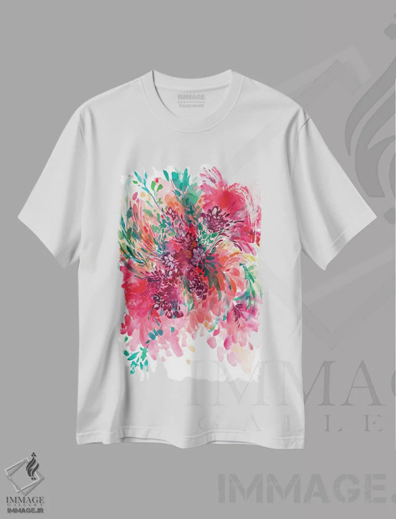 تیشرت سفید طرح دار بی پروا، دکور معاصر اثر کریتیو اینگرید | فروشگاه ایماژ