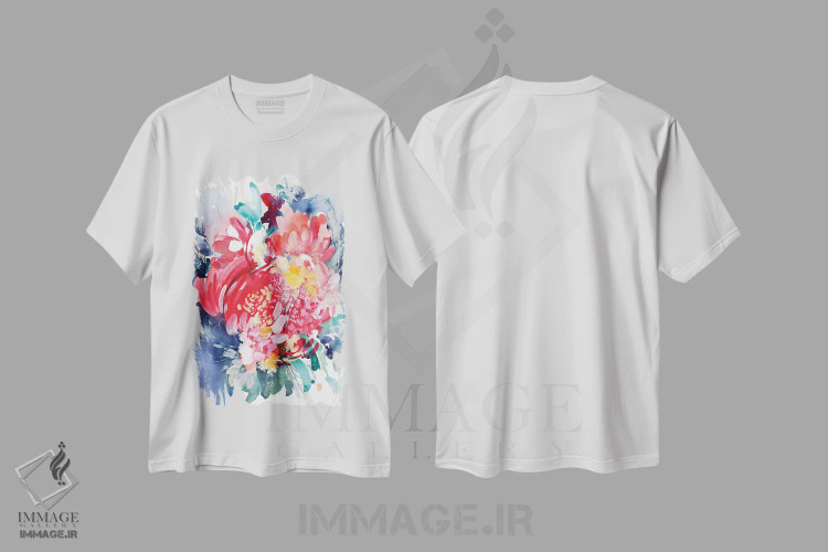 تیشرت سفید طرح دار آغوش گلی، دکور معاصر اثر کریتیو اینگرید | immage.ir