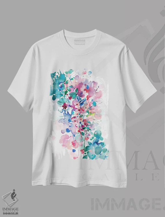 تیشرت سفید طرح دار در میان، آبستره اثر کریتیو اینگرید | immage.ir