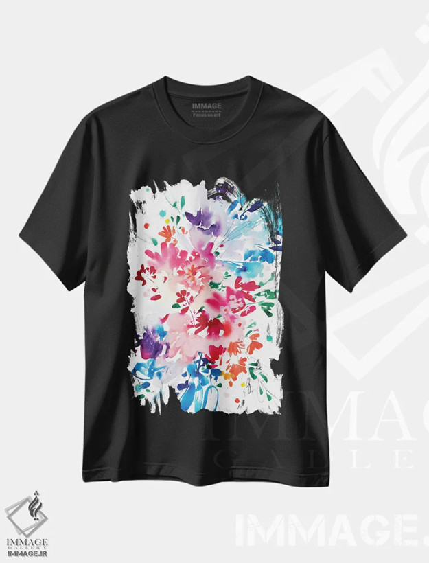 تیشرت مشکی طرح دار آگاه، دکور معاصر اثر کریتیو اینگرید | فروشگاه ایماژ