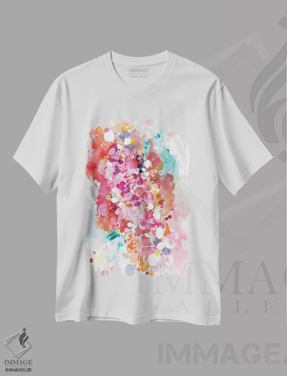 تیشرت سفید طرح دار رویای شیرین، آبستره اثر کریتیو اینگرید | فروشگاه ایماژ