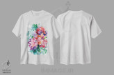 تیشرت سفید طرح دار شکوفایی شگفت انگیز، آبستره اثر کریتیو اینگرید | فروشگاه ایماژ