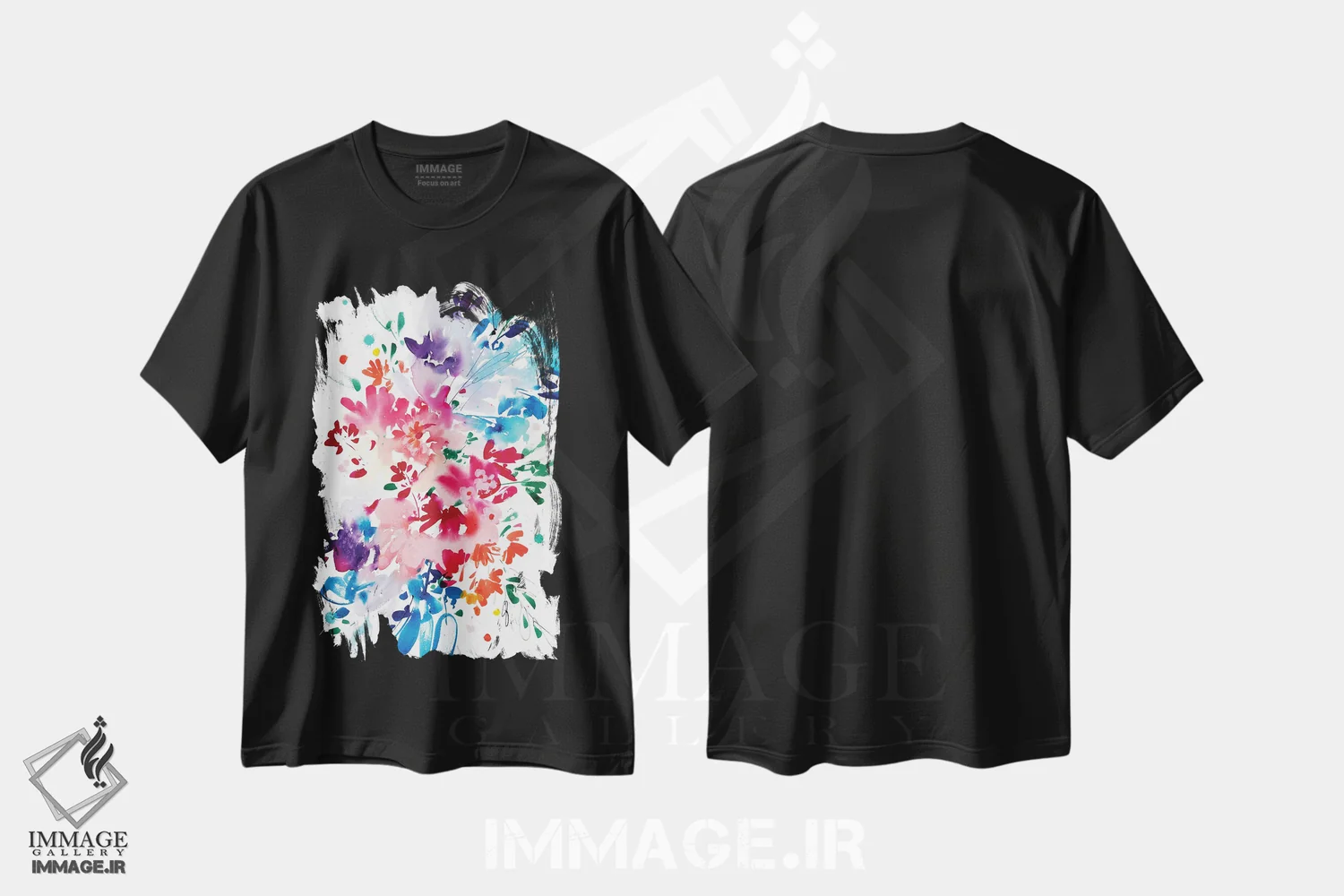 تیشرت مشکی طرح دار آگاه، دکور معاصر اثر کریتیو اینگرید | فروشگاه ایماژ