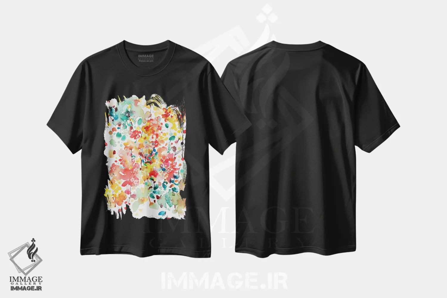 تیشرت مشکی طرح دار شکوفا شو، آبستره اثر کریتیو اینگرید | فروشگاه ایماژ