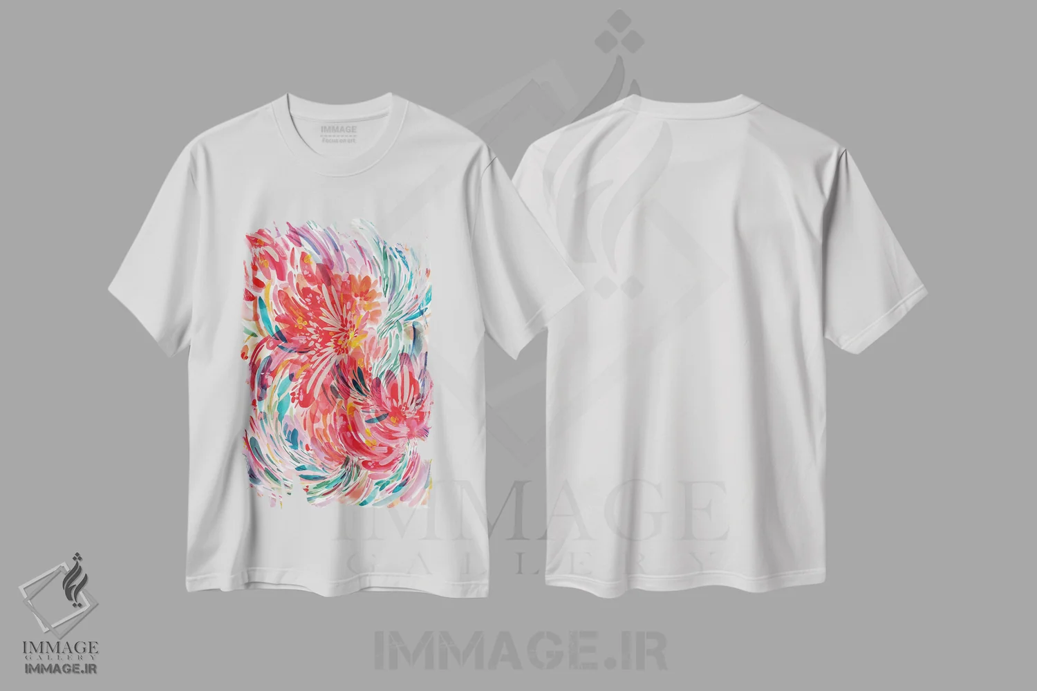 تیشرت سفید طرح دار شجاع، آبستره اثر کریتیو اینگرید | immage.ir