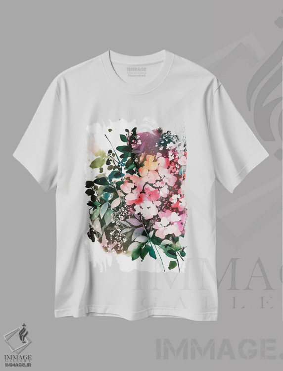تیشرت سفید طرح دار شب گلی، دکور معاصر اثر کریتیو اینگرید | immage.ir