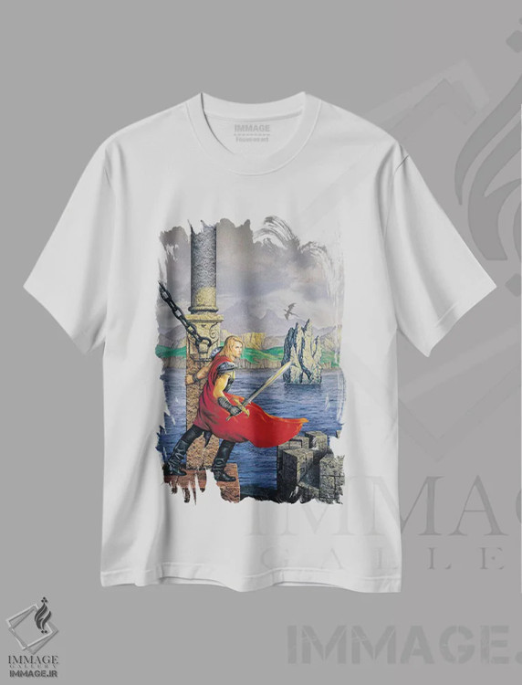 تیشرت سفید طرح دار بدویر، مدیوم اثر سیروئلو | فروشگاه ایماژ