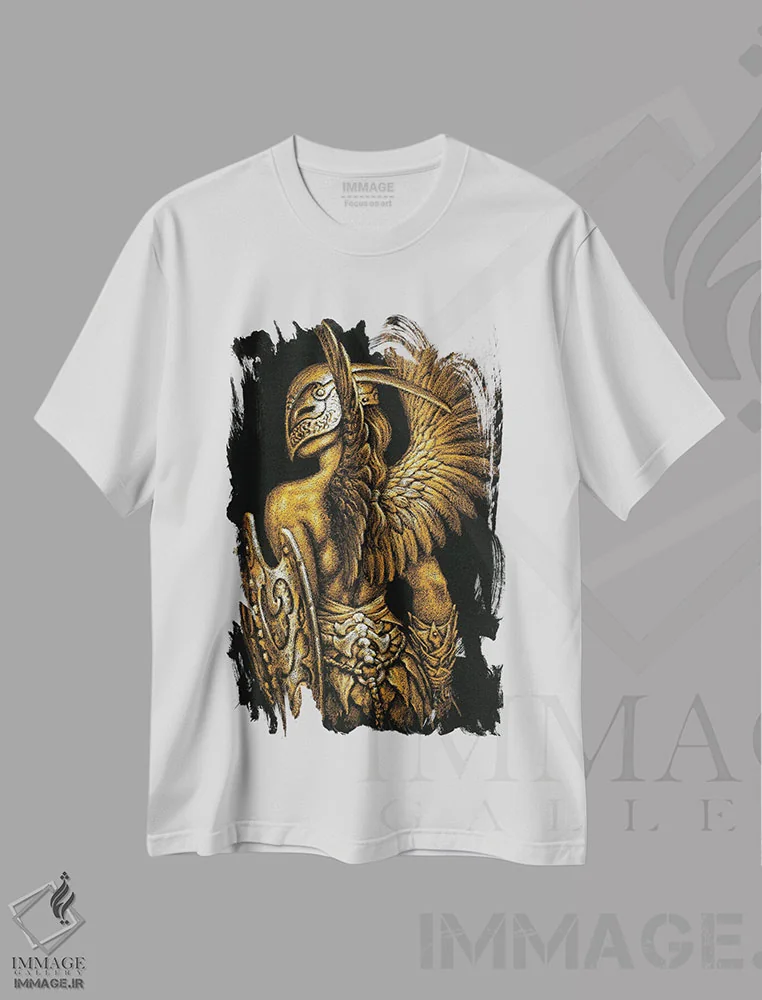 تیشرت سفید طرح دار آمازونا هشتم، مدیوم اثر سیروئلو | immage.ir