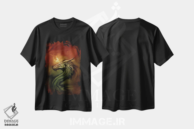 تیشرت مشکی طرح دار ایجیکونا لمس شده توسط نور پریان، مدیوم اثر سیروئلو | immage.ir