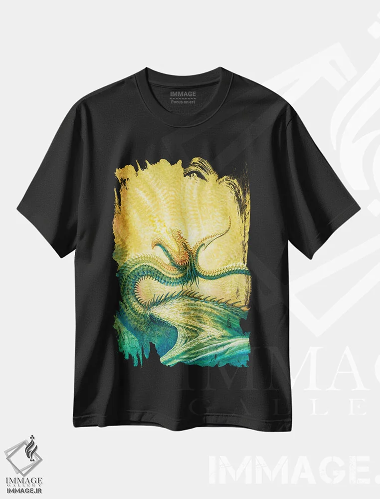 تیشرت مشکی طرح دار وائودیم، مدیوم اثر سیروئلو | immage.ir