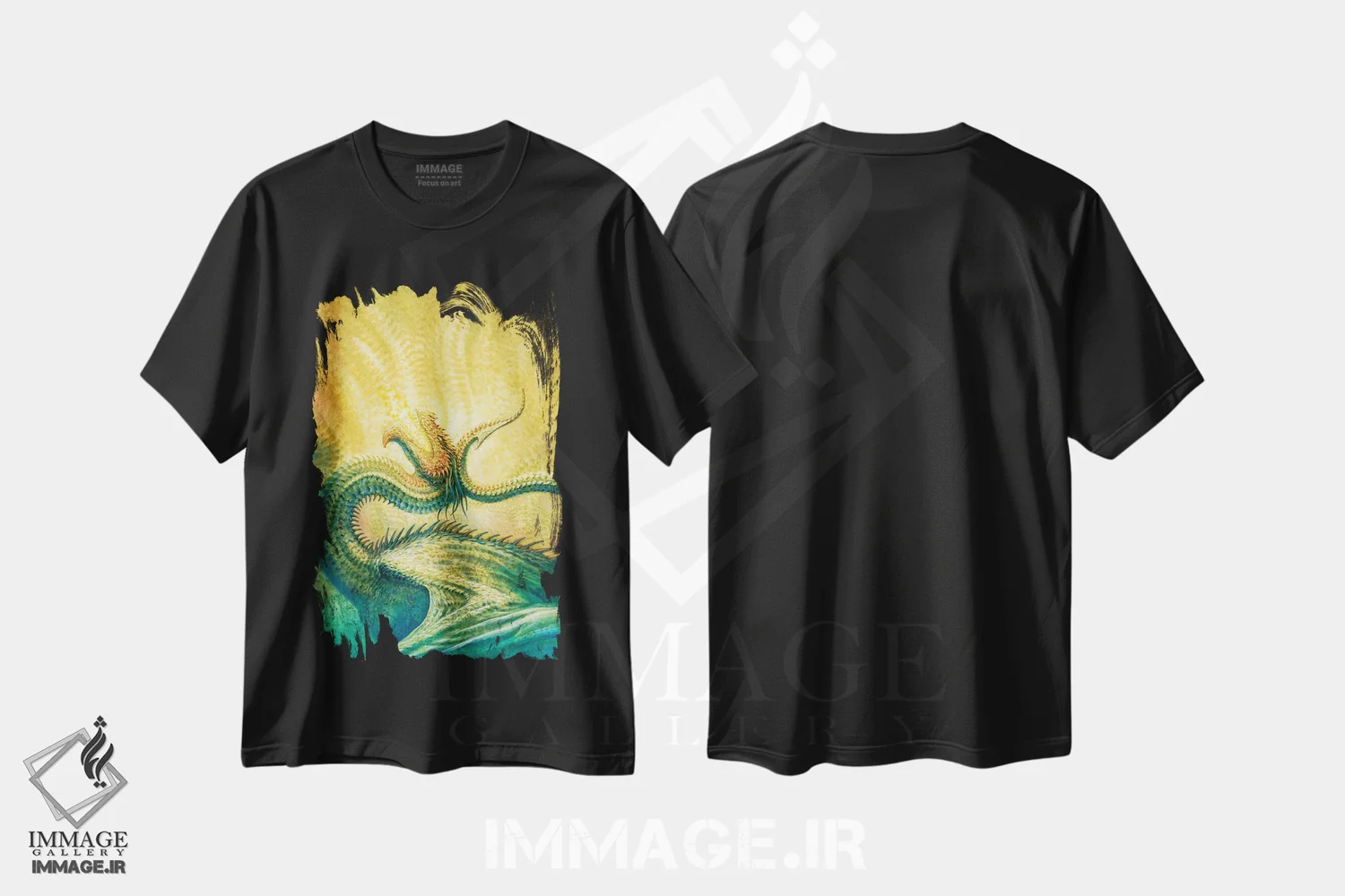 تیشرت مشکی طرح دار وائودیم، مدیوم اثر سیروئلو | immage.ir