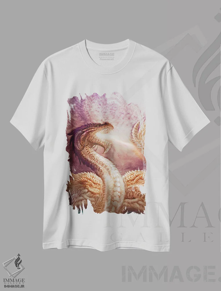 تیشرت سفید طرح دار نور شعله، دکوراسیون جایگزین اثر سیروئلو | immage.ir