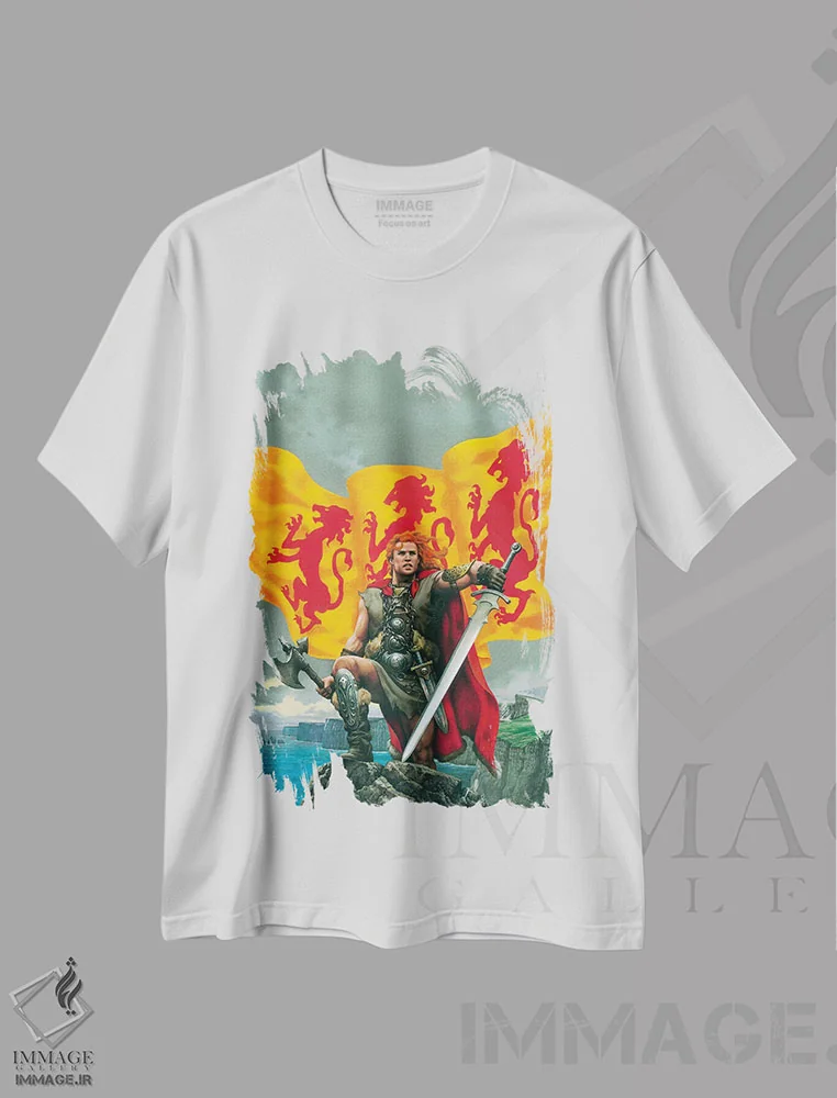 تیشرت سفید طرح دار برایان بورو، مدیوم اثر سیروئلو | فروشگاه ایماژ