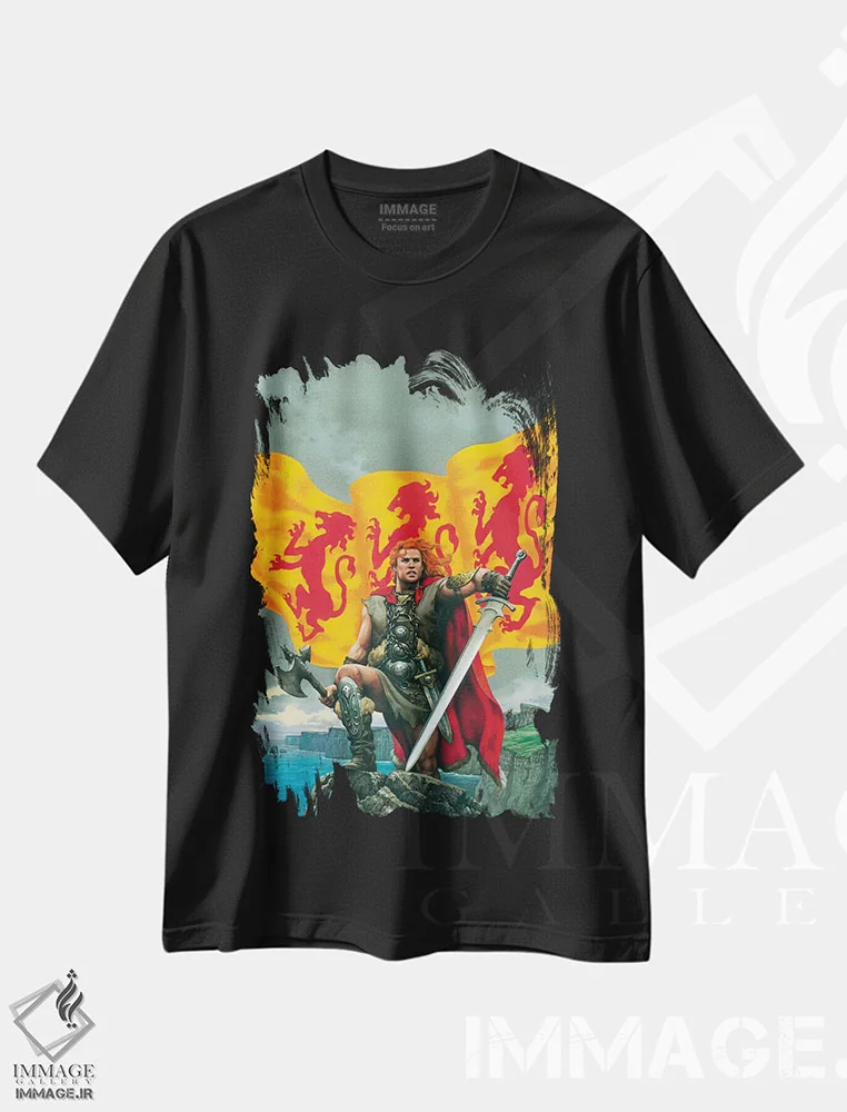 تیشرت مشکی طرح دار برایان بورو، مدیوم اثر سیروئلو | immage.ir