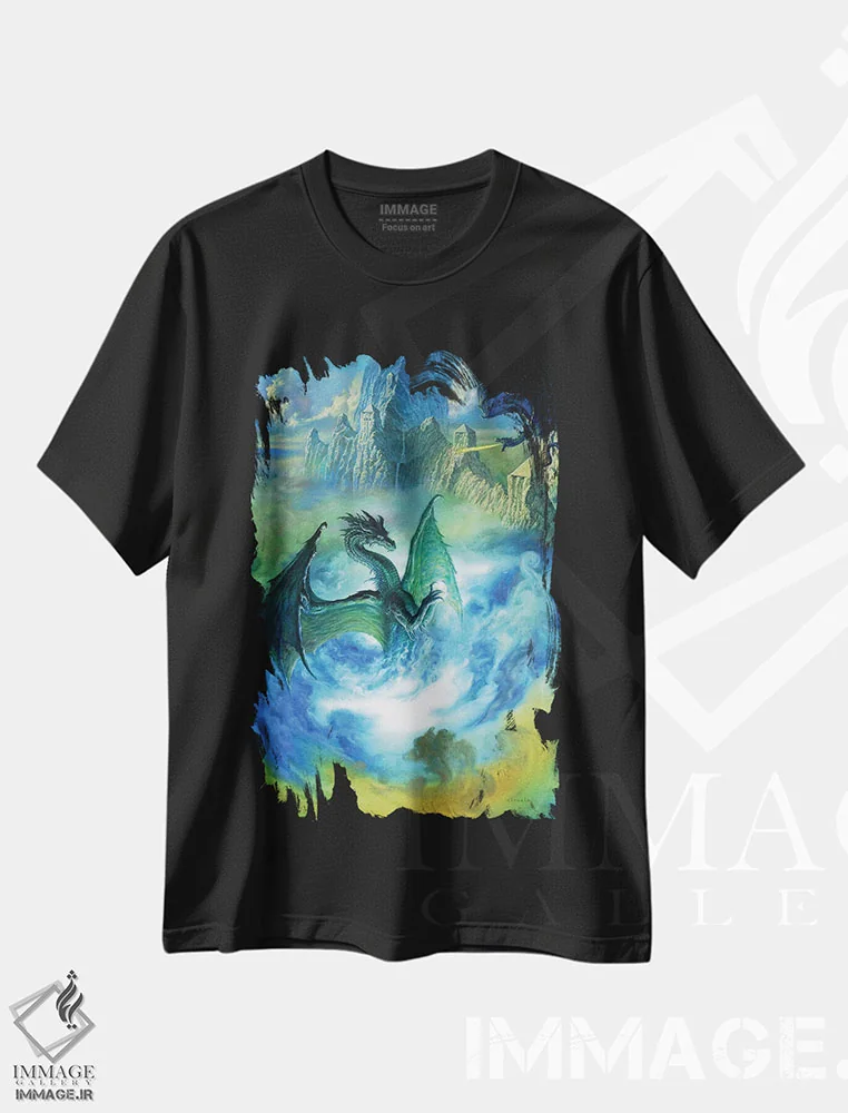 تیشرت مشکی طرح دار چینتامانی، مدیوم اثر سیروئلو | فروشگاه ایماژ