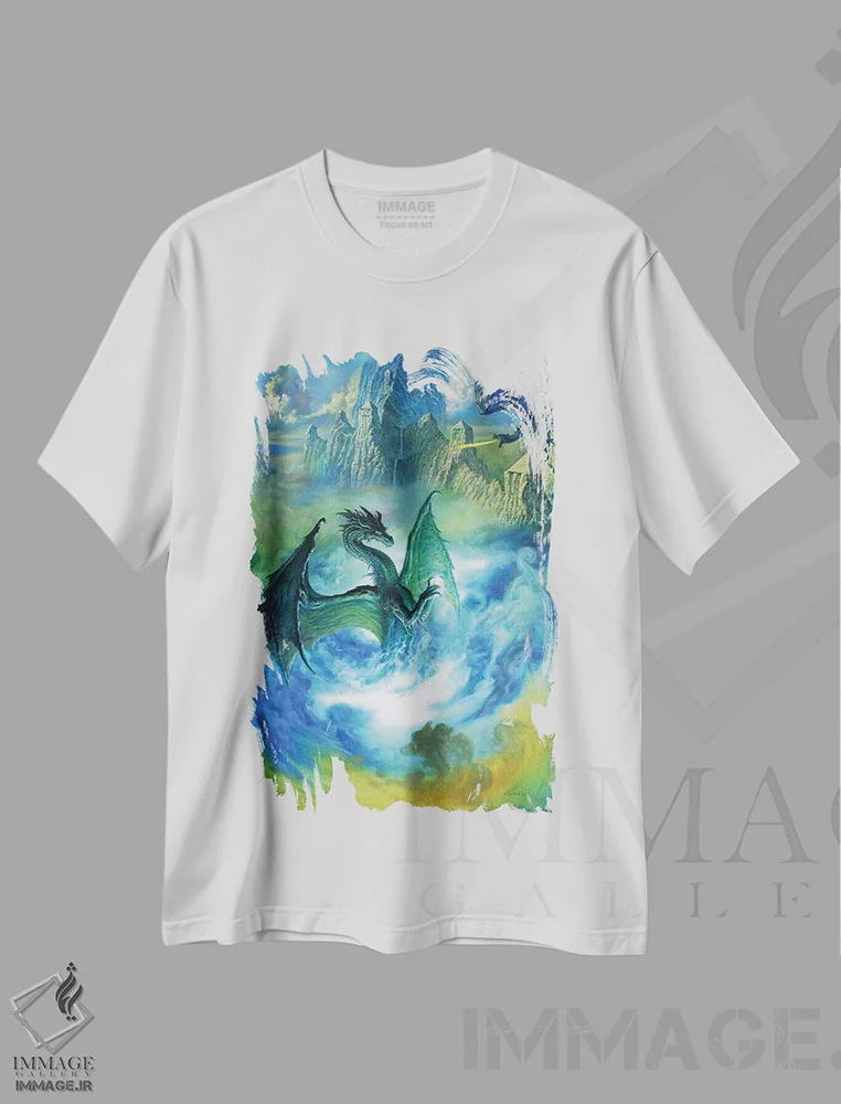 تیشرت سفید طرح دار چینتامانی، مدیوم اثر سیروئلو | immage.ir