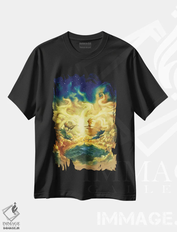 تیشرت مشکی طرح دار دایره ها، مدیوم اثر سیروئلو | immage.ir