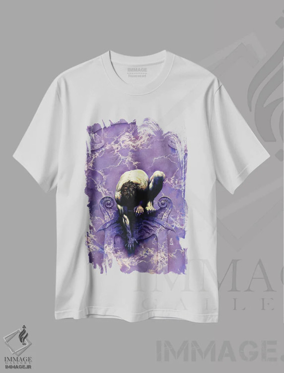 تیشرت سفید طرح دار آلوش، مدیوم اثر سیروئلو | immage.ir