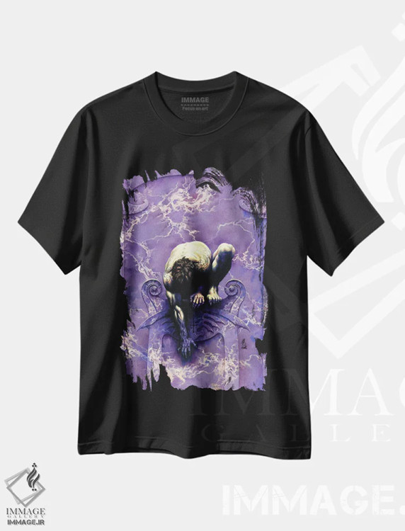 تیشرت مشکی طرح دار آلوش، مدیوم اثر سیروئلو | فروشگاه ایماژ