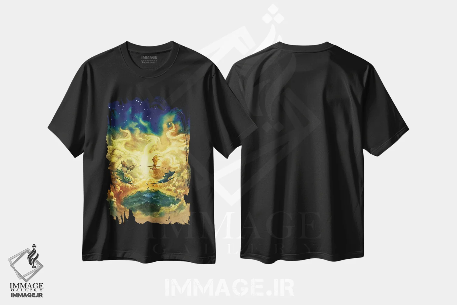 تیشرت مشکی طرح دار دایره ها، مدیوم اثر سیروئلو | immage.ir