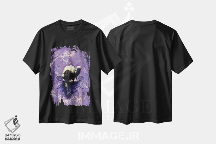 تیشرت مشکی طرح دار آلوش، مدیوم اثر سیروئلو | فروشگاه ایماژ