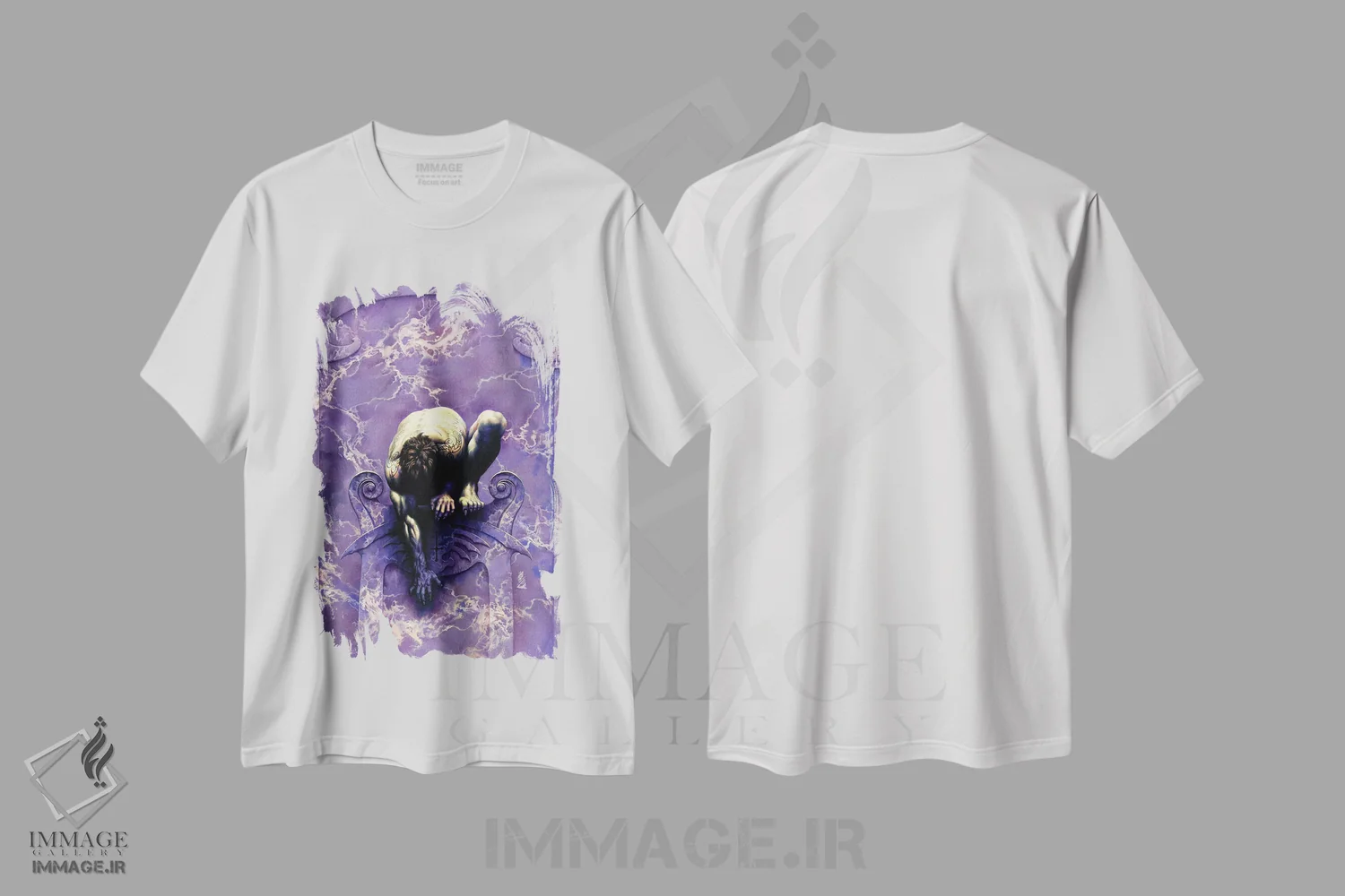 تیشرت سفید طرح دار آلوش، مدیوم اثر سیروئلو | immage.ir