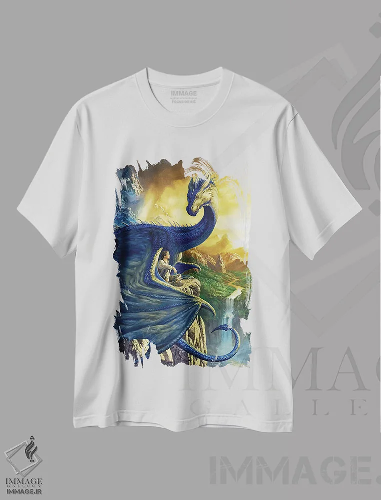 تیشرت سفید طرح دار اراگون، مدیوم اثر سیروئلو | immage.ir