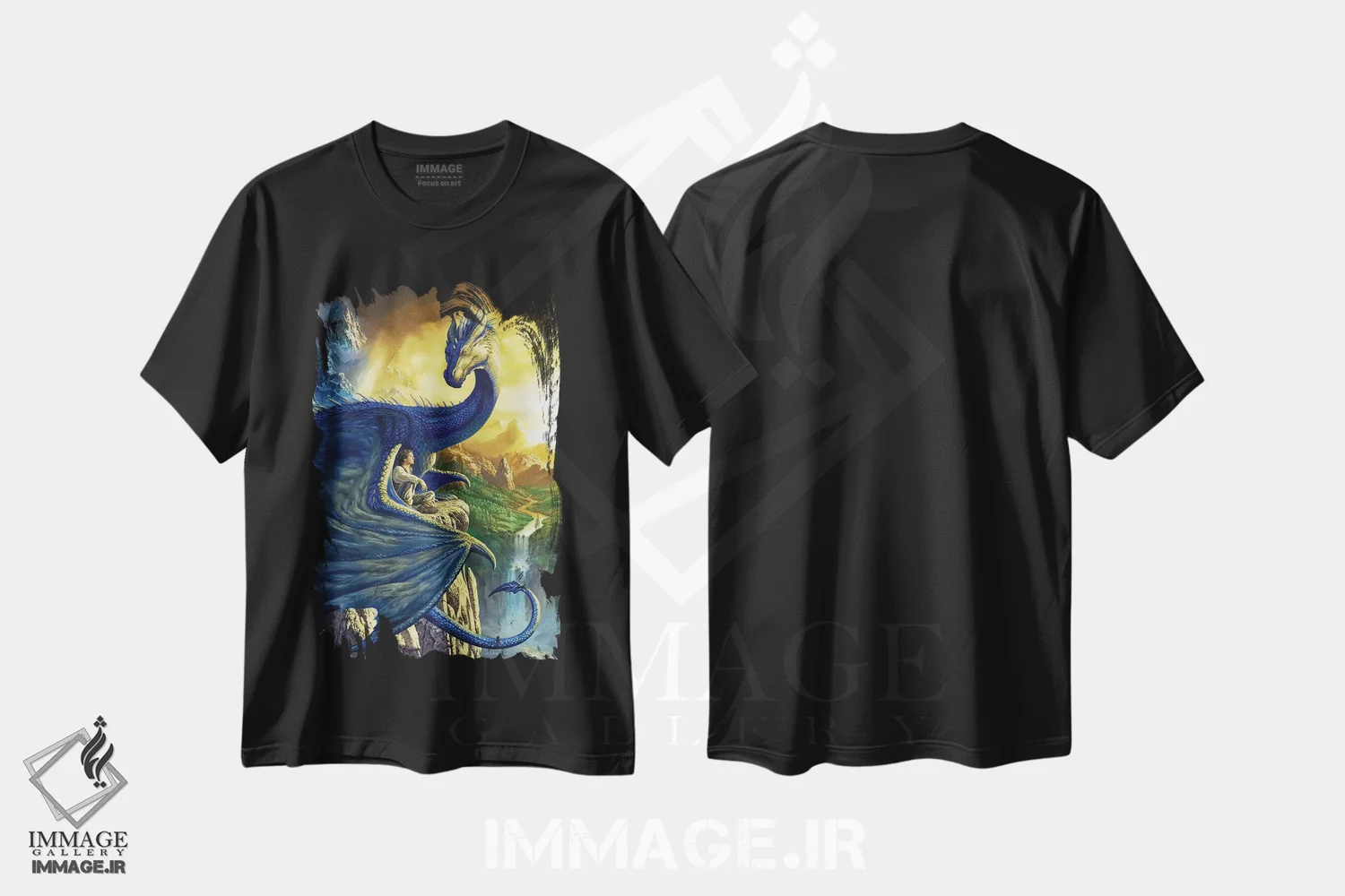 تیشرت مشکی طرح دار اراگون، مدیوم اثر سیروئلو | فروشگاه ایماژ