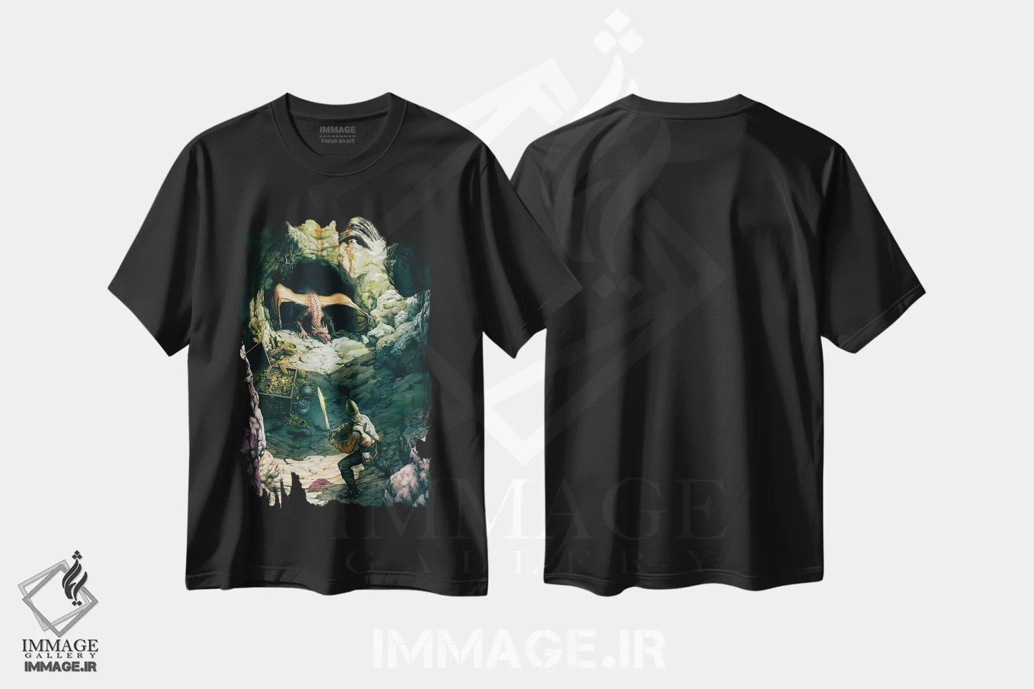 تیشرت مشکی طرح دار فافنر پنجم، مدیوم اثر سیروئلو | immage.ir