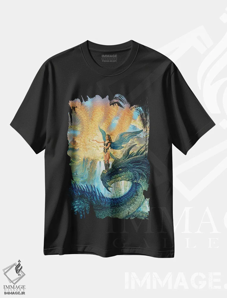 تیشرت مشکی طرح دار درس پرواز، مدیوم اثر سیروئلو | immage.ir