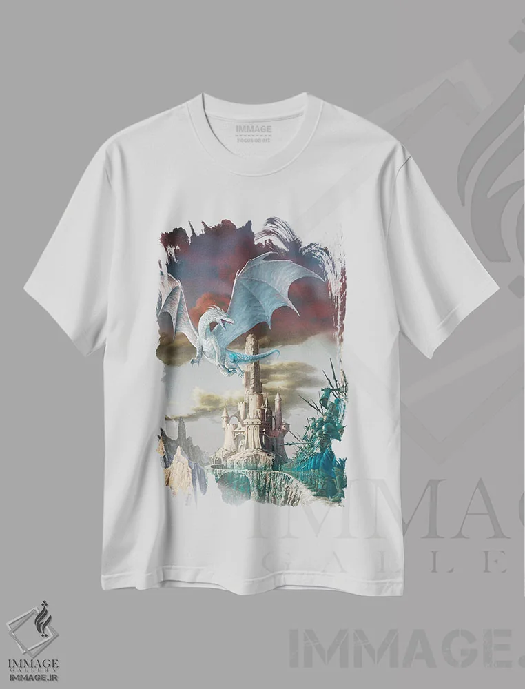 تیشرت سفید طرح دار حملهٔ هابسی دوم، مدیوم اثر سیروئلو | فروشگاه ایماژ