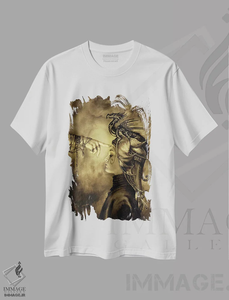 تیشرت سفید طرح دار آغاز، مدیوم اثر سیروئلو | فروشگاه ایماژ