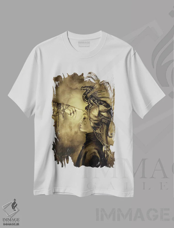 تیشرت سفید طرح دار آغاز، مدیوم اثر سیروئلو | فروشگاه ایماژ