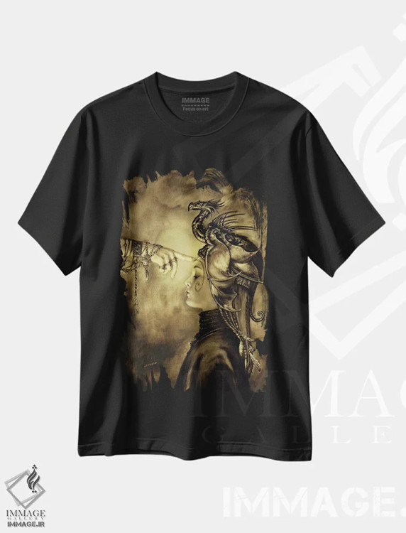 تیشرت مشکی طرح دار آغاز، مدیوم اثر سیروئلو | immage.ir