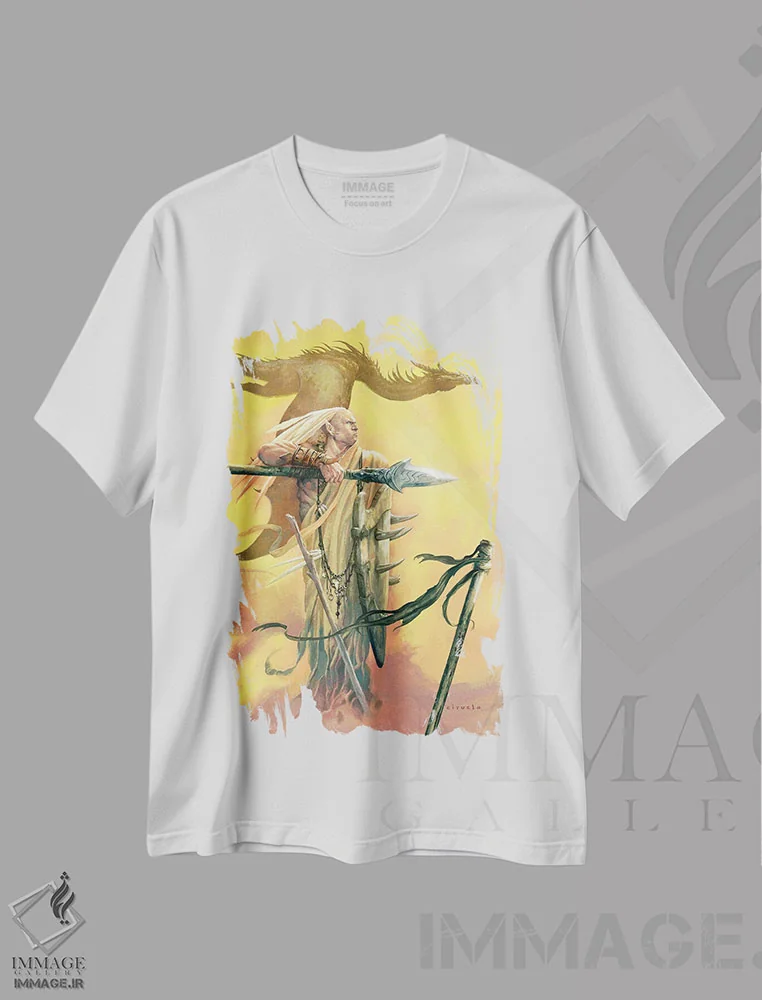 تیشرت سفید طرح دار اژدهای کایپو، مدیوم اثر سیروئلو | immage.ir