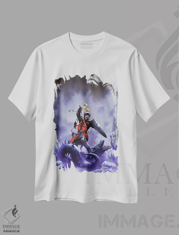 تیشرت سفید طرح دار لنسلات، مدیوم اثر سیروئلو | فروشگاه ایماژ