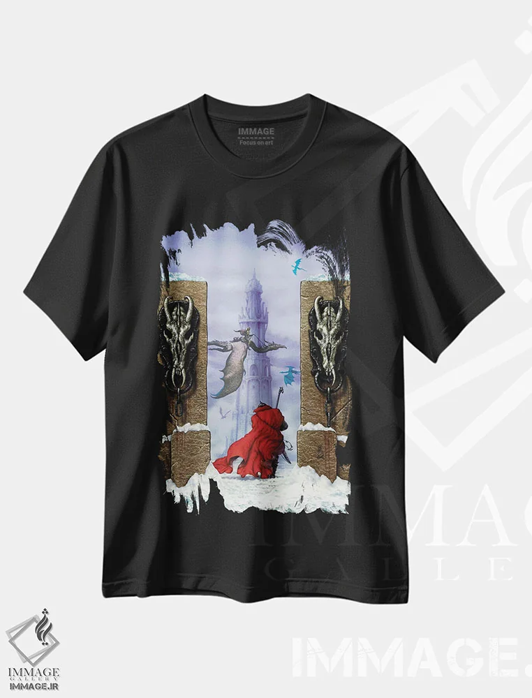 تیشرت مشکی طرح دار سرزمین اژدهای مَز، مدیوم اثر سیروئلو | immage.ir