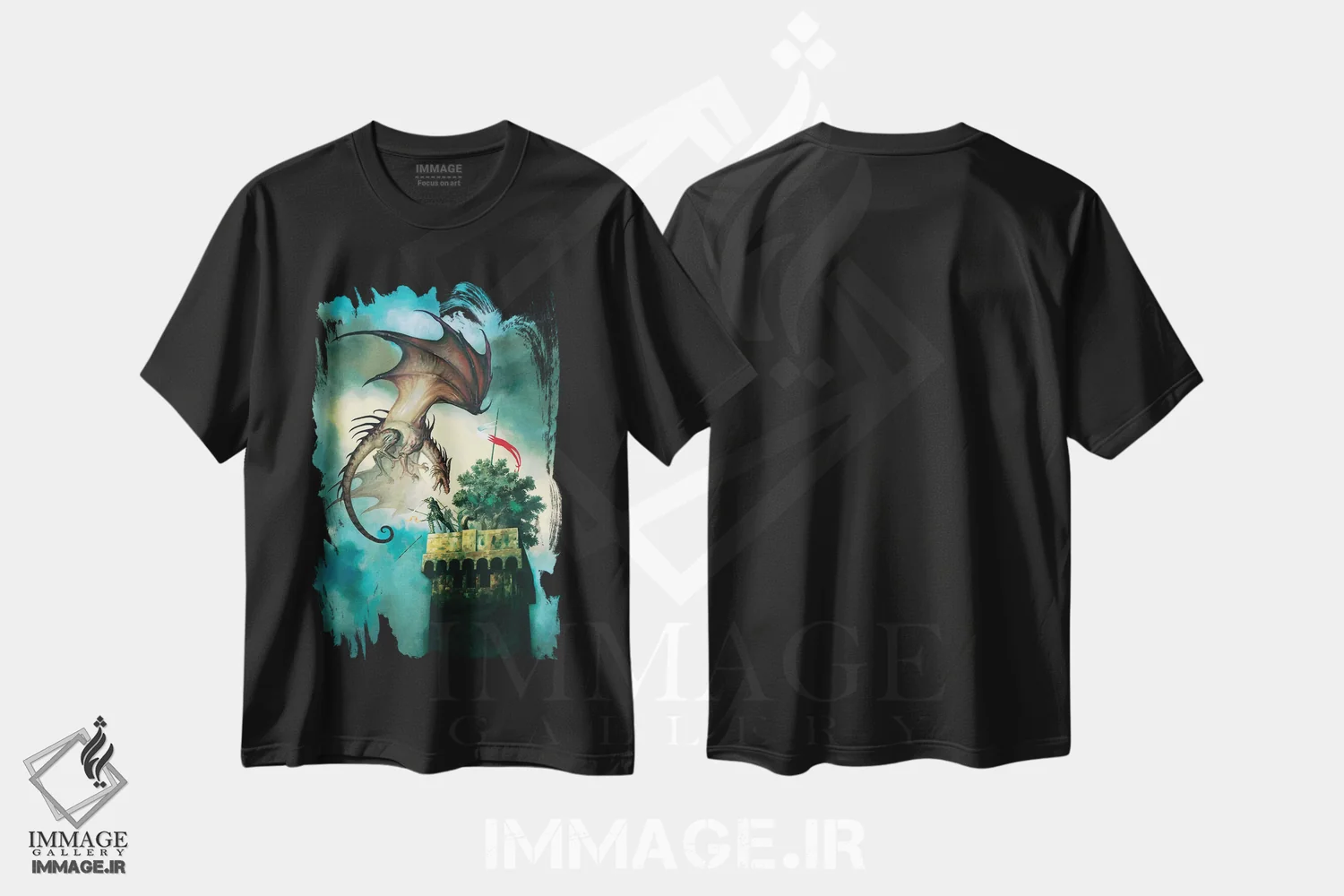 تیشرت مشکی طرح دار اژدهای لوکا، مدیوم اثر سیروئلو | فروشگاه ایماژ