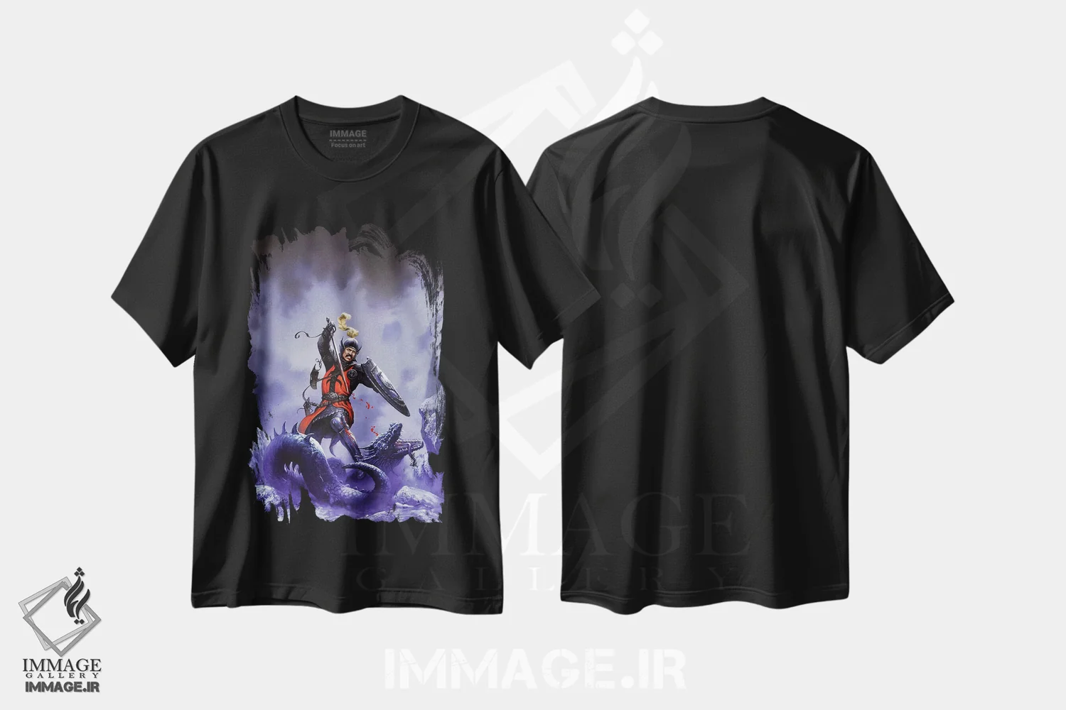 تیشرت مشکی طرح دار لنسلات، مدیوم اثر سیروئلو | immage.ir