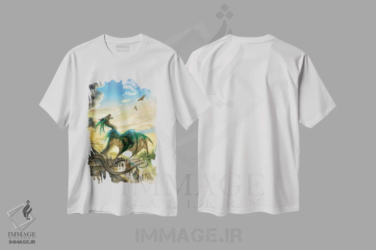 تیشرت سفید طرح دار کتزالکواتل، مدیوم اثر سیروئلو | immage.ir