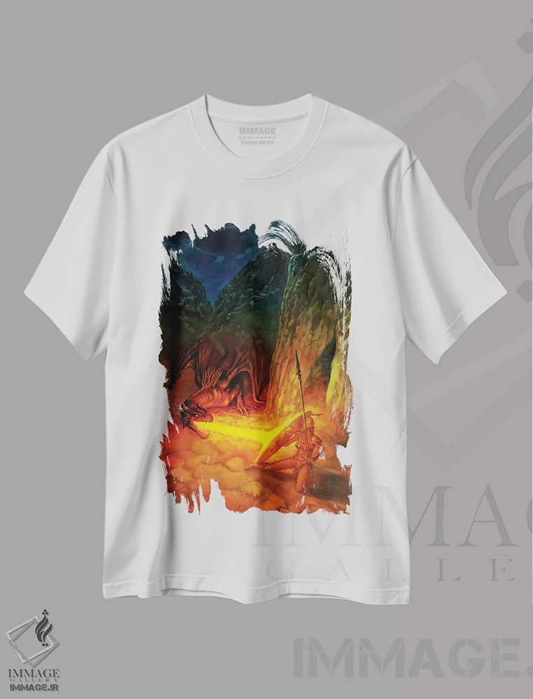 تیشرت سفید طرح دار آمازون سرخ، مدیوم اثر سیروئلو | immage.ir