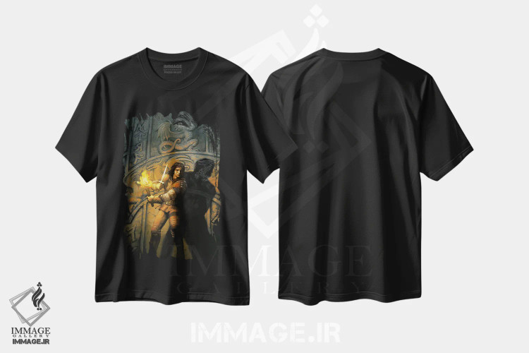 تیشرت مشکی طرح دار اژدهای خشم، مدیوم اثر سیروئلو | immage.ir