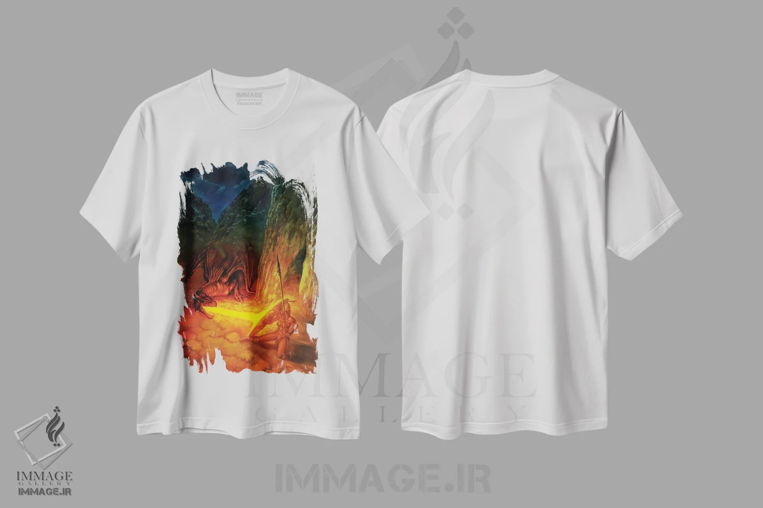 تیشرت سفید طرح دار آمازون سرخ، مدیوم اثر سیروئلو | immage.ir