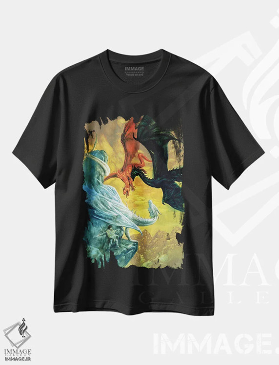 تیشرت مشکی طرح دار نجات، مدیوم اثر سیروئلو | immage.ir