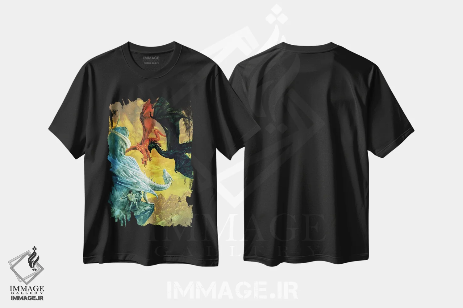 تیشرت مشکی طرح دار نجات، مدیوم اثر سیروئلو | immage.ir