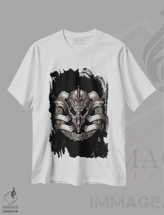 تیشرت سفید طرح دار سپر، مدیوم اثر سیروئلو | immage.ir