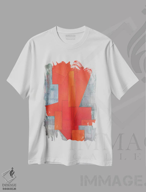 تیشرت سفید طرح دار چهرهٔ آتش اثر استیفن چیمینی | فروشگاه ایماژ