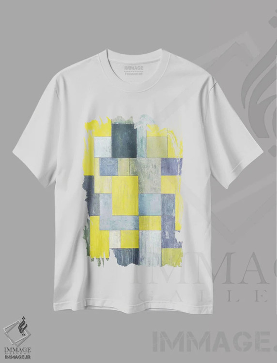 تیشرت سفید طرح دار بهشت شهری اثر استیفن چیمینی | immage.ir